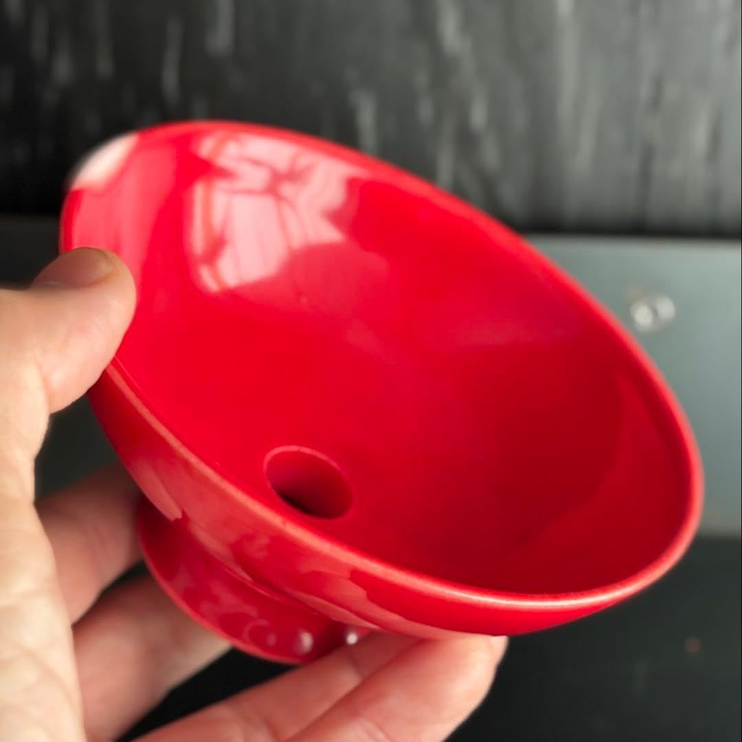 Amazon.co.jp: たけろうポット 赤 限定品 直径11cm 陶器鉢 作家鉢 塊根
